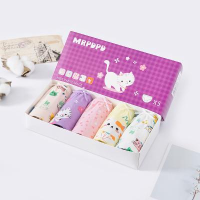 China Antibacterial Cotton Comfortable Cartoon Style 100% Breathable Girls Briefs Underwear for sale