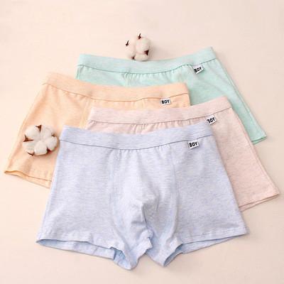 China L~3XL Solid Color Boys Thermal High Quality Boxer Briefs 95% Cotton Kids Boys Plain Underwear For Wholesale for sale