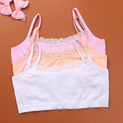 China China Classic Solid Color Design Underwear Cotton Youth Girl Wholesale QUICK DRY Single Layer Bra for sale