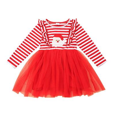 China New Arrival Europe Christmas Casual Kids Clothes Cotton Babies Christmas Dresses For Girls 18M~6Y for sale