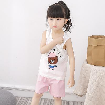 China Casual factory sell many cute cartoon designs boys and girls invest cotton kids pajamas summer set for wholesale for sale