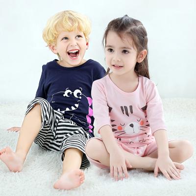 China New summer casual recommended children's cartoon pajamas cotton air conditioning children's pajamas for girls and boys for sale