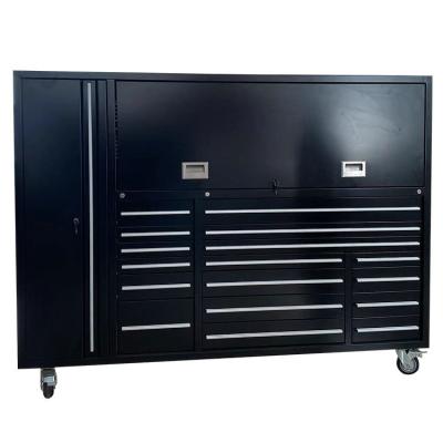 China Custom Metal Garage Cabinet Tool Box with Upper Cabinets 72 Inch OEM ODM Acceptable for sale