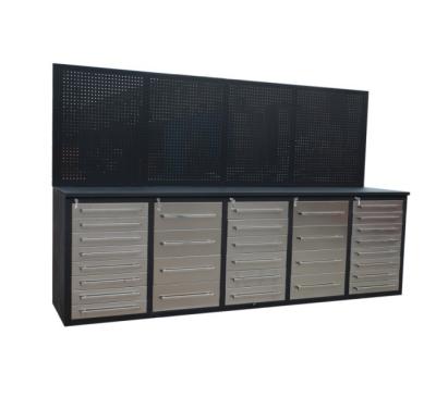 China Cold Rolled Steel Workshop Garage Metal Tool Cabinet with Work Bench and Electric Tools for sale