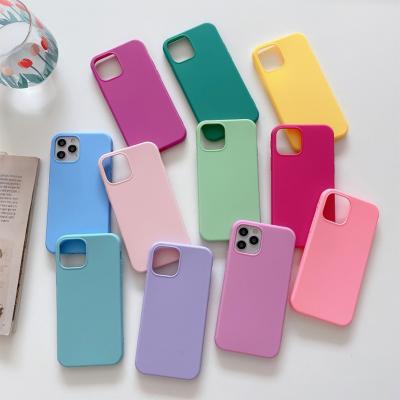 China Wholesales soft cover mobile phone case candy color tpu shockproof case for iphone 12 pro max case for sale