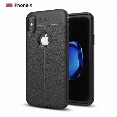 China Cell phone shockproof accessories lychee soft tpu case for iphone X auto focus case phone cover 8 7 6 for sale