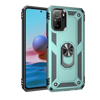 China Shockproof PC Hybrid Metal TPU Ring Kickstand Mobile Back Cover Case for xiaomi redmi note 10s phone case for sale