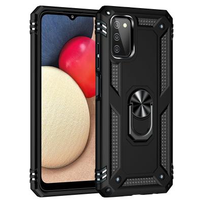 China Shockproof 2 in 1 Rotating Ring Magnetic Car Anti Drop Kickstand Phone Case For Samsung a03s Case for sale