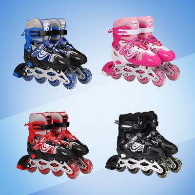 China Roller Skate Eco-Friendly Safe Sport Kids Beginner Flasher Roller OEM&ODM, Quad Adjustable Pink Integrated Skates, Quad Roller Skate Flasher Shoes for sale