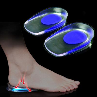 China Gradually improve balance and strength. 1pair Silicone heel pad sports cushioning Silicone Soft Gel Insoles Anti slip Heel Pad for sale