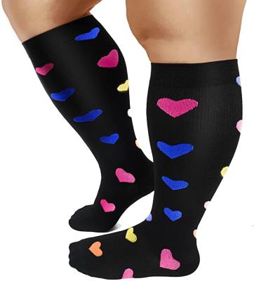 China QUICK DRY Compression Socks Wide Calf 20-30 mmHg - Plus Size Knee High Stockings for Circulation Support Recovery for sale