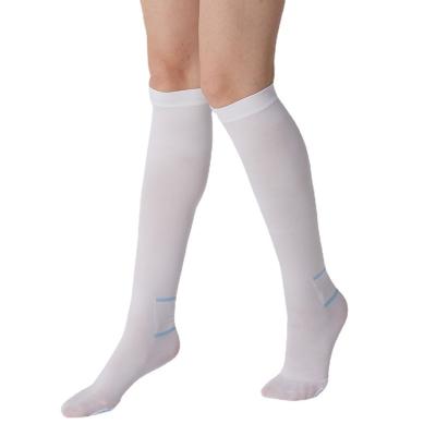 China Anti-Bacterial 13485 Quality Medical 8-15mmHg antithrombotic bandage stocking with inspection hole for sale