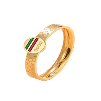 China Fashion CLASSIC Red and Green Personalized 18k Gold Plated Gold Wedding Rings for sale