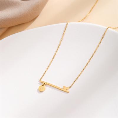 China Vintage Heart Necklace Geometric Horizontal Women Simple Diamond Fashion Necklace Bar Necklace For Girls for sale