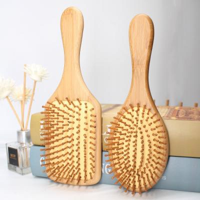 China Wholesale Natural Bamboo Wooden Hair Comb Bamboo Hair Comb Cushion Airbag Hair Brush Wooden Tooth Fine Comb Bamboo Paddle for sale