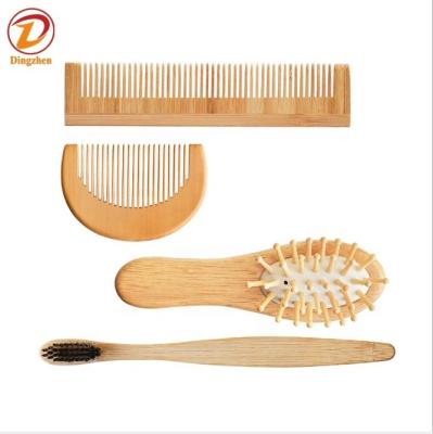 China Nondisposable Natural Biodegradable Bamboo Wooden Oval Pins Hairbrush Safety Bamboo Hair Brush Paddle Brush for sale