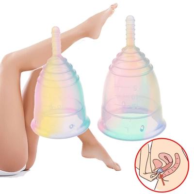 China Lady Health Care Menstrual Cup Women Colorful Feminine Hygiene Cup Menstrual Silicone Copa Silicone Menstrual Healthy Menstrual Medical Grade for sale