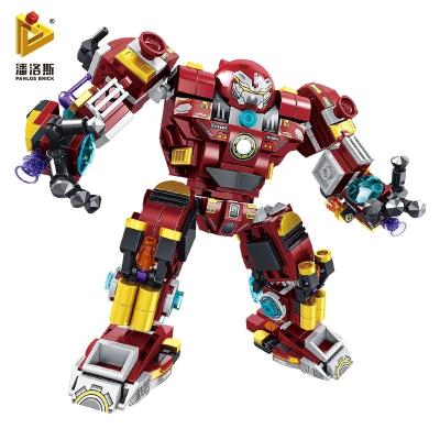 China DIY TOY Panlos 633055 Steel Transformable Building Block Sets 12 Mecha Robot Models In 1 Assembly Superhero Diy Kit Plastic Brick for sale