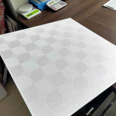 China Factory Sale Artistic Ceilings Designs Popular Gypsum Foil Back PVC Finishing Boards 2x2 Ceiling Tile PVC Laminated Gypsum Tiles for sale