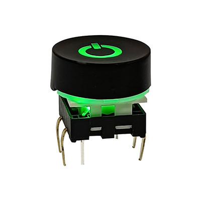 China Hot selling Momentary PCB Mount Round Power switch illuminated Push Button for sale