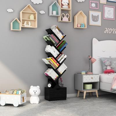 China Hot Selling Chinese Amazon MDF Children's Bookshelf Expandable Single Tree Shaped Bookshelf For Home for sale