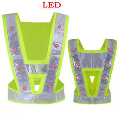 China High Visibility Reflective Vest with LED Reflective Clothing Vest Clothing Guide V-Shaped I-Shaped Reflective Clothing Vest for sale