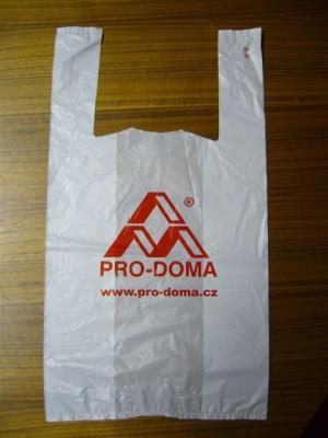 China Modificado para requisitos particulares imprimiendo el polybag biodegradable plástico de la camiseta del LDPE de los bolsos de ultramarinos en venta