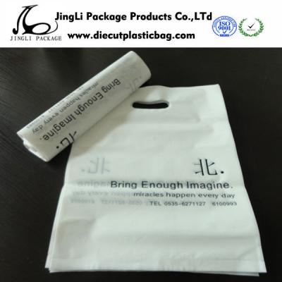 China Bolso promocional plástico cortado con tintas HDPE reciclado de la moda de la manija en venta