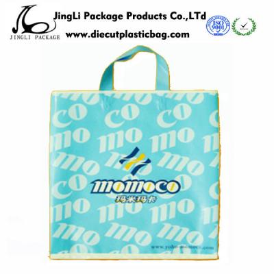 China Green Durable Coloured Rope Handle Bags / small retail plastic packing bags for sale