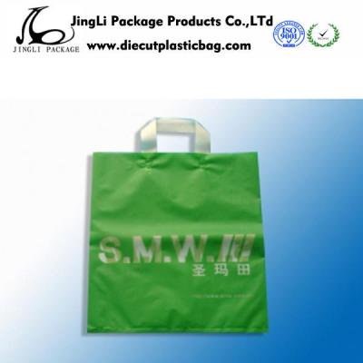 China Green HDPE LDPE Small Colored Plastic bag / poly carrier bags for Retail Shops for sale