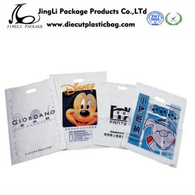 China Reuseable plastic Die cut handle bags Classic Packaging Bag for Toy for sale