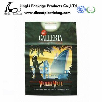 China Black Die-cut Bag Printed Plastic Gift Bag personalized polybag with 100mm Width for sale