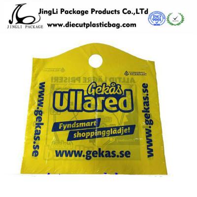 China PE PO curve handle  Die Cut Plastic Bag Degradable for sale