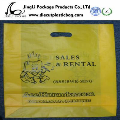 China Yellow  LDPE / side guesst And Plastic Die Cut Handle Bags resealable , Custom Logo for sale