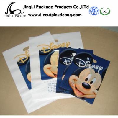 China LDPE   Die Cut Handle store Plastic Bags resealable / Custom Logo , 100mm width for sale