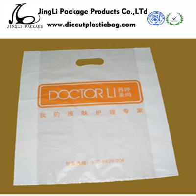 China LDPE Die Cut Handle single color printing Plastic Bags resealable / Custom Logo for sale