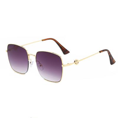 China Fashion PANO Sunglasses Metal Square Frame Gradient Sun Lenses 2021 Hot Selling Shades New Men Women Sunglasses for sale