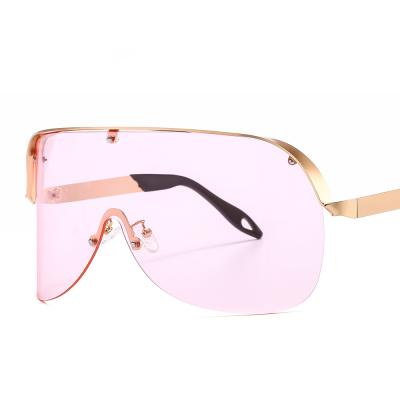 China Fashion PANO Sunglasses Large Frame Sun Windproof New Fashion Shading Sunglasses Half Frame Oversized Sunglasses for sale