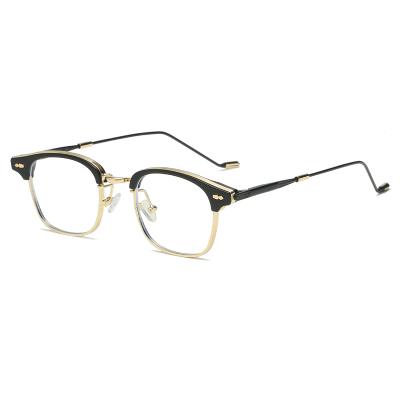 China Luxury Fashion PANO Optical Frame Glasses 2021 Fashion Brand Design Metal Glasses Frame Men Women Retro for sale