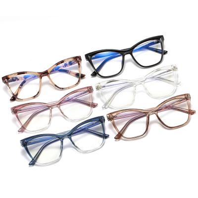 China 2021 Fashionable PANO Cat Eye Shape TR90 Eyeglasses Women Optical Blue Light Blocking Glasses for sale