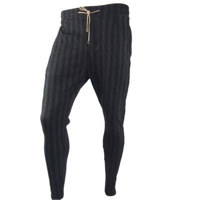 China Custom Casual Anti-wrinkle Mens Sport Pants Joggers Jacquard Stripe Fabric Stylish Sweatpants for sale