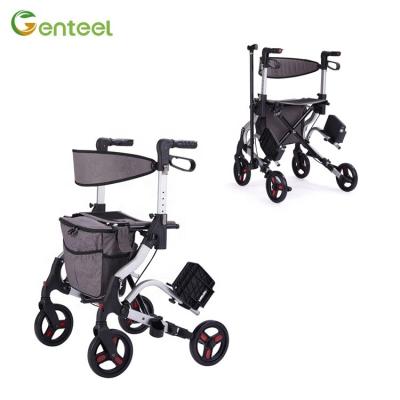 China Wheelchair Aluminum Foldable Aluminum Walker Multifunctional Transport Chair For Older for sale