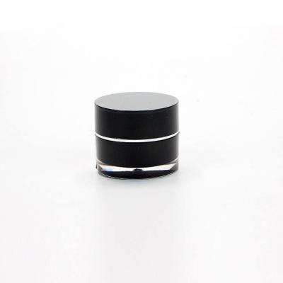 China BEAUTY PACKAGING Luxury Black Color Acrylic Cosmetic Containers Cream Jar 5g 15g 20g for sale