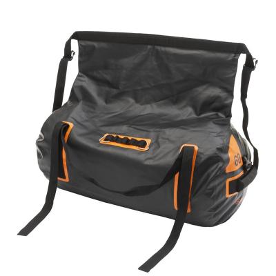 China Waterproof Duffle 60L Gear Bag with fully taped waterproof seams protects against water dust and roams grime for sale