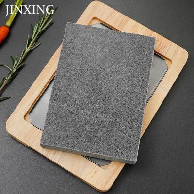 China Viable High Quality Hot Stone Table Grill Cooking Tray and Rectangle Lava Rock Grilling Stone for sale