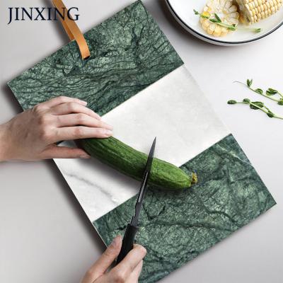 China Sustainable Professional Design Matte Durable Heat Resistant Marble And Terrazzo Splicing Serving Trays With Non Slip Feet for sale