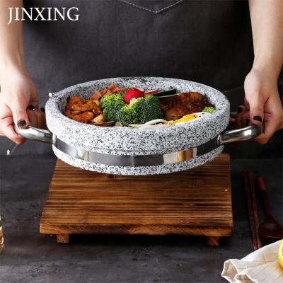 China Premium Sustainable Non-Toxic Healthy Volcanic Stone Korean Bibimbap Bowl for Cooking Soup and Food for sale