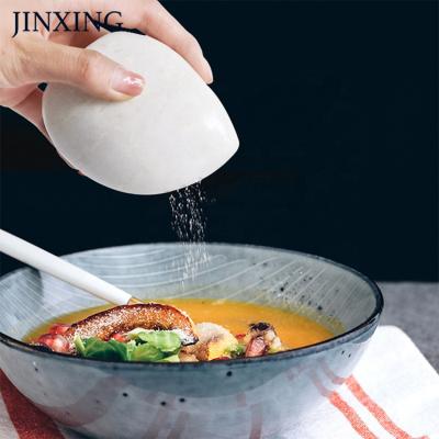 China High Quality Viable Natural Stone Spice Shaker Pepper Salt Bottles Spice Marble Seasoning Shaker Condiment Container Kitchen Tool for sale