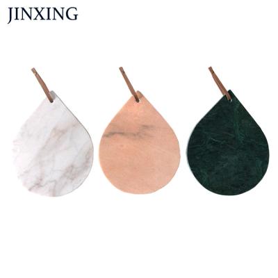 China Sustainable Raindrops Shape Marble Stone Cheese Board Dinner Dish and Worktop Saver Cheese Board for sale