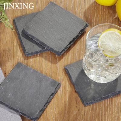 China Viable Professional Wholesale Coasters Grade Natural Edge Stone Drink Round Slate Coasters For Bar And Home for sale